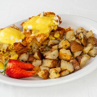Chicken and Waffle Benedict