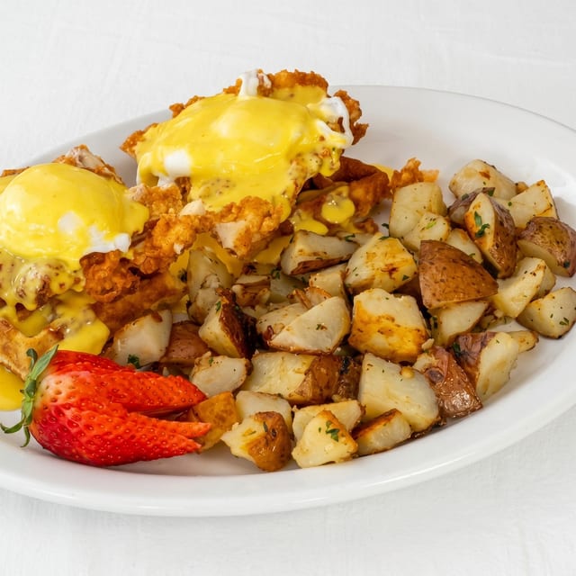 Chicken and Waffle Benedict.