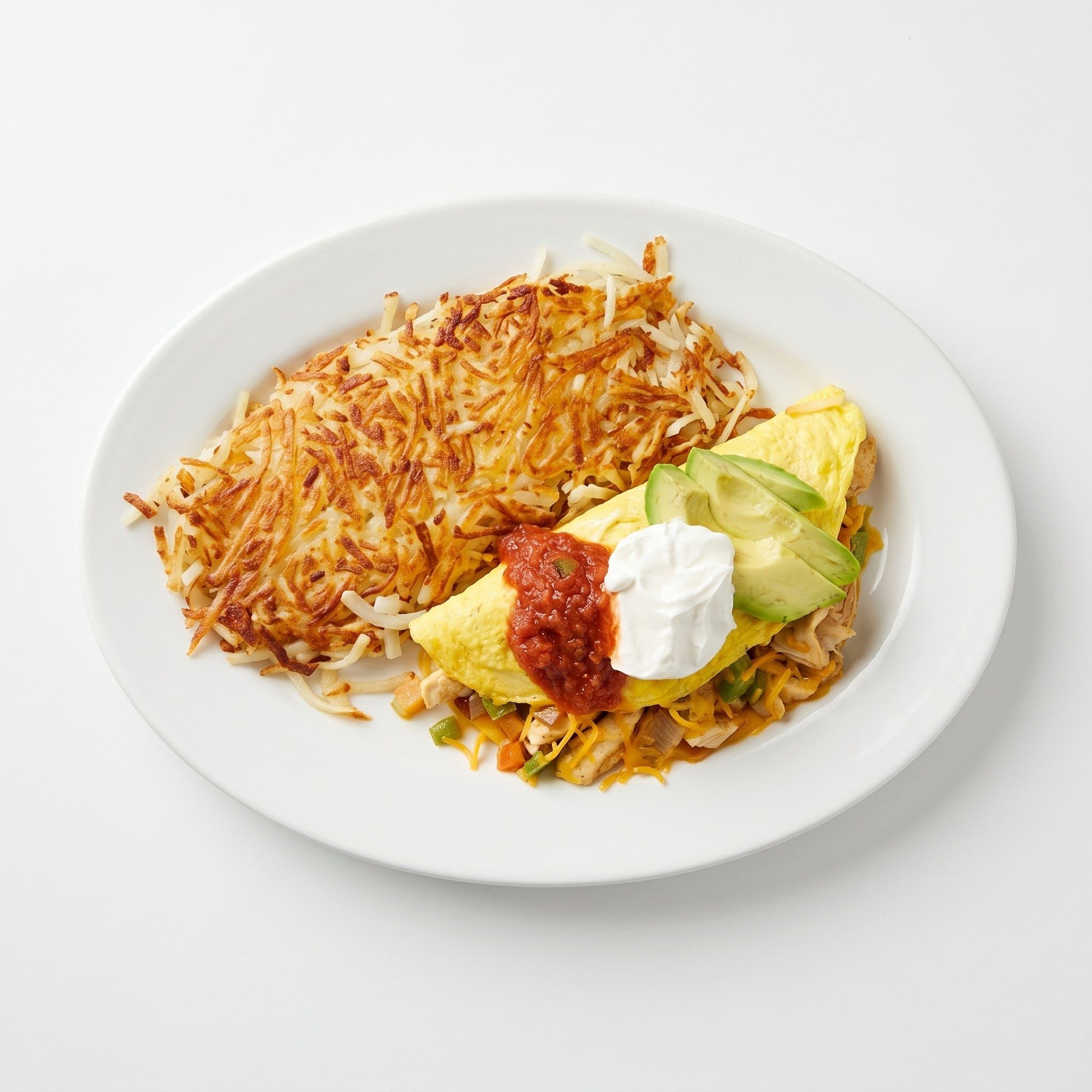 Chicken Fajita Omelet.